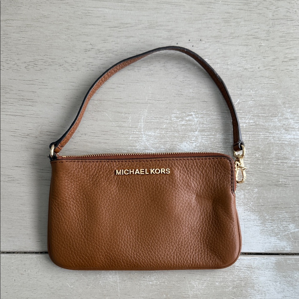 Michael Kors Tan Leather Wristlet